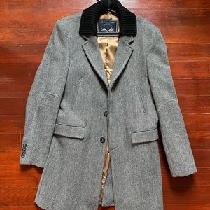 Beautiful men’s Zara denim couture wool winter coat stylish elegant and lined
